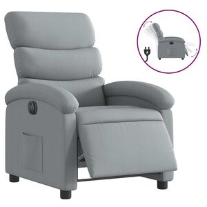 vidaXL Fauteuil inclinable &eacute;lectrique Gris clair Tissu