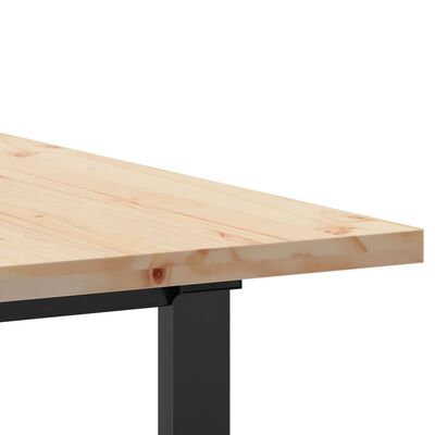 vidaXL Table à manger cadre en O 160x80x75,5 cm bois pin massif fonte