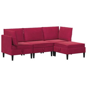 vidaXL Ensemble de meubles pour le salon 4 pcs Bordeaux Velours