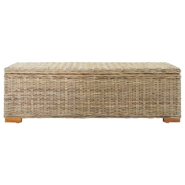 vidaXL Boîte de rangement 110 cm Rotin kubu naturel et acajou solide