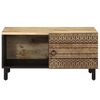 vidaXL Table basse noir 80x50x40 cm bois de manguier massif brut