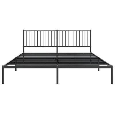 vidaXL Cadre de lit métal sans matelas et tête de lit noir 180x200 cm