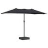 vidaXL Parasol de jardin Noir 385 x 209 x 244 cm Polyester