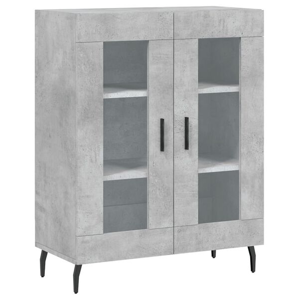 vidaXL Buffet gris b&eacute;ton 69,5x34x90 cm bois d'ing&eacute;nierie