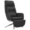 vidaXL Chaise de relaxation et repose-pied Noir Cuir et similicuir