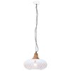 vidaXL Lampe suspendue industrielle Blanc Fer et bois solide 40 cm E27