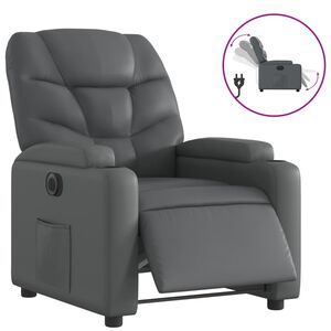 vidaXL Fauteuil inclinable &eacute;lectrique Gris Similicuir