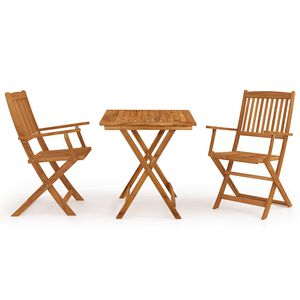 vidaXL Ensemble &agrave; manger de jardin pliable 3 pcs Bois d'acacia solide