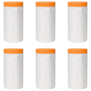vidaXL Tapis de protection avec bande adh&eacute;sive 6 pcs 140 x 3300 cm