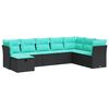 vidaXL Salon de jardin 8 pcs avec coussins noir r&eacute;sine tress&eacute;e