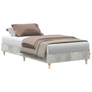 vidaXL Cadre de lit sans matelas gris b&eacute;ton 75x190cm bois d'ing&eacute;nierie