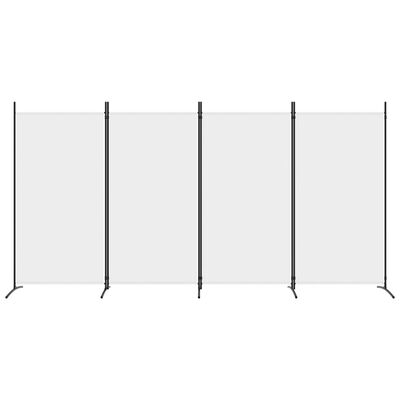 vidaXL Cloison de séparation 4 panneaux Blanc 346x180 cm Tissu