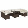 vidaXL Ensemble de canap&eacute; de jardin 11 pc Marron Poly rotin