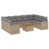 vidaXL Salon de jardin et coussins 10 pcs m&eacute;lange beige r&eacute;sine tress&eacute;e