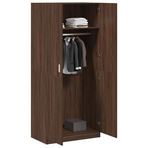vidaXL Garde-robe Ch&ecirc;ne marron 90x52x200 cm Bois d'ing&eacute;nierie