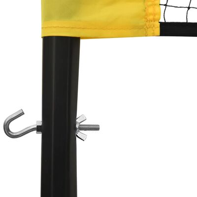 vidaXL Filet de badminton jaune et noir 600x155 cm tissu PE
