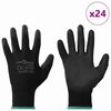 vidaXL Gants de Travail 24 pcs Noir 11 / XXL Polyester