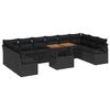 vidaXL Ensemble de canap&eacute; de jardin 11 pc Noir Poly rotin