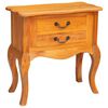 vidaXL Table d'appoint avec tiroir Naturel 60,5 x 30 x 61 cm