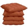 vidaXL Coussins de si&egrave;ge 4 pcs Tissu en velours c&ocirc;tel&eacute; Rouge orange