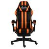 vidaXL Fauteuil de jeux vid&eacute;o et repose-pied Noir et orange Similicuir