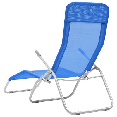 vidaXL Chaises longues pliables lot de 2 Textilène Bleu