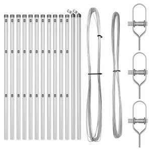 vidaXL Poteaux de clôture 13 pcs Argent Ø32mm 120 cm Acier galvanisé