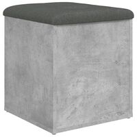 vidaXL Banc de rangement gris béton 42x42x45 cm bois d'ingénierie