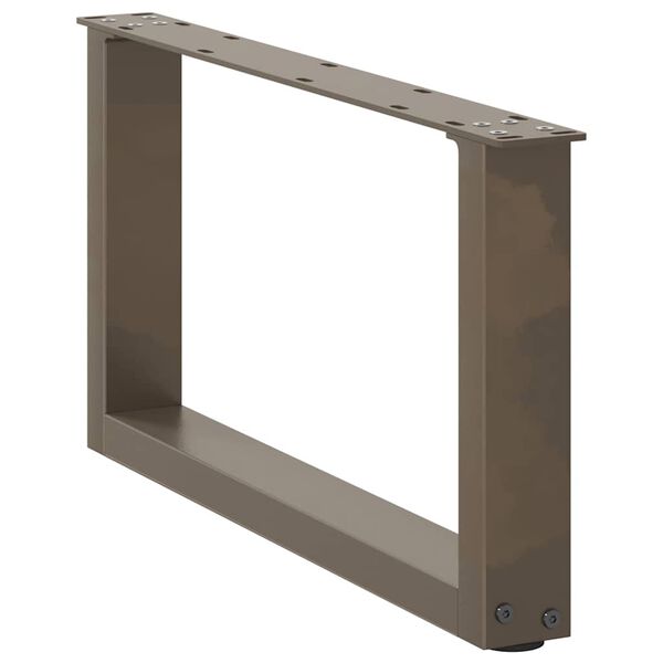 vidaXL Pieds de table basse en U, 2 pi&egrave;ces, acier naturel, 70 x (30-31) cm