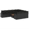 vidaXL Salon de jardin 11 pcs avec coussins noir r&eacute;sine tress&eacute;e