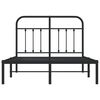 vidaXL Cadre de lit m&eacute;tal sans matelas avec t&ecirc;te de lit noir 120x190cm