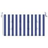 vidaXL Coussin de banc de jardin rayures bleues et blanches 120x50x4cm
