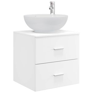 vidaXL Vanit&eacute; de lavabo mural Blanc 49,5 x 44,5 x 66,5 cm