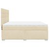 vidaXL Sommier &agrave; lattes de lit avec matelas Cr&egrave;me 200x200 cm Tissu