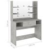 vidaXL Table de maquillage &eacute;clairage LED 100x40x135 cm MDF Gris b&eacute;ton