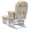 vidaXL Chaise berçante avec repose-pied Blanc crème Tissu