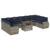 vidaXL Ensemble de canap&eacute; de jardin 11 pcs avec coussins gris