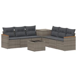 vidaXL Ensemble de Canap&eacute;s 8 pc Gris et Gris fonc&eacute; 55 x 55 x 37 cm