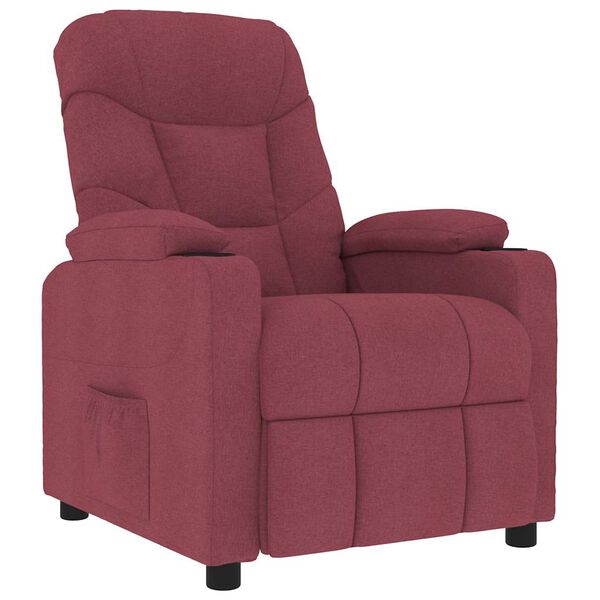 vidaXL Fauteuil de massage Rouge bordeaux Tissu