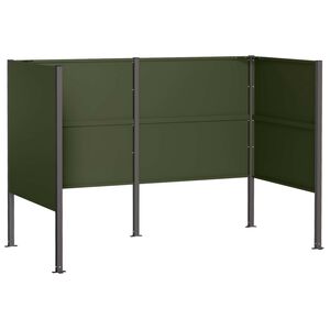 vidaXL &Eacute;cran pour poubelle 167 x 85 x 113 cm Acier Vert olive