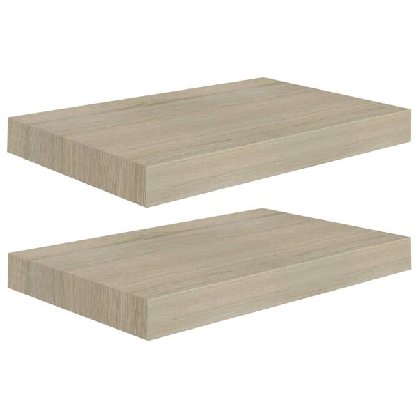 vidaXL &Eacute;tag&egrave;res murales flottantes 2 pcs ch&ecirc;ne 40x23x3,8 cm MDF