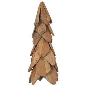 vidaXL Sapin de No&euml;l avec support Marron 51 cm Bois de teck solide