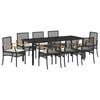 vidaXL Ensemble de salle &agrave; manger pour jardin 9 pc Noir Rotin