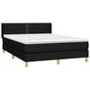 vidaXL Sommier &agrave; lattes de lit avec matelas Noir 140x190 cm Tissu