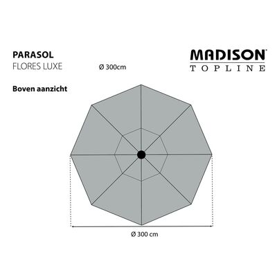 Madison Parasol Flores Luxe 300 cm Rond Rouge brique