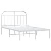 vidaXL Cadre de lit métal sans matelas et tête de lit blanc 120x190 cm