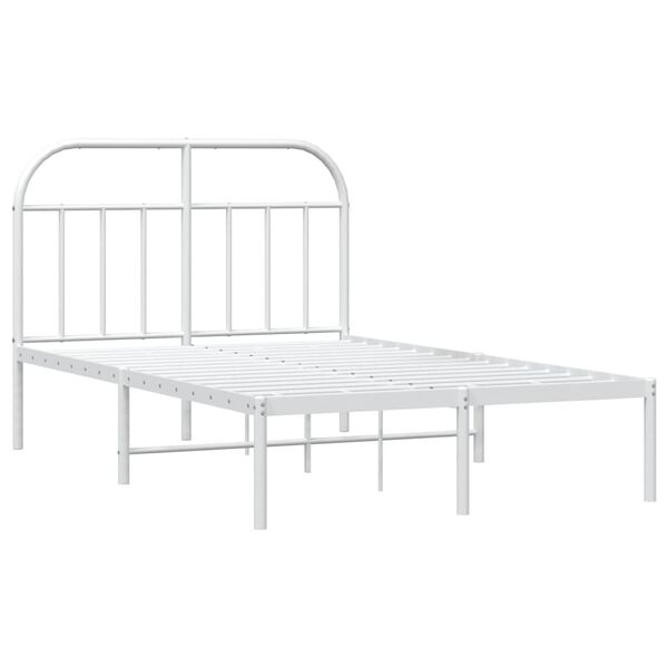 vidaXL Cadre de lit métal sans matelas et tête de lit blanc 120x190 cm