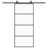 vidaXL Porte coulissante kit de quincaillerie noir 90x205 cm verre ESG