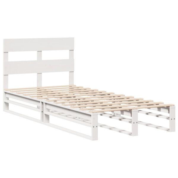 vidaXL Cadre de lit sans matelas blanc 100x200 cm bois de pin massif