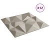 vidaXL Panneaux muraux 12 pcs béton 50x50 cm XPS 3 m² losange
